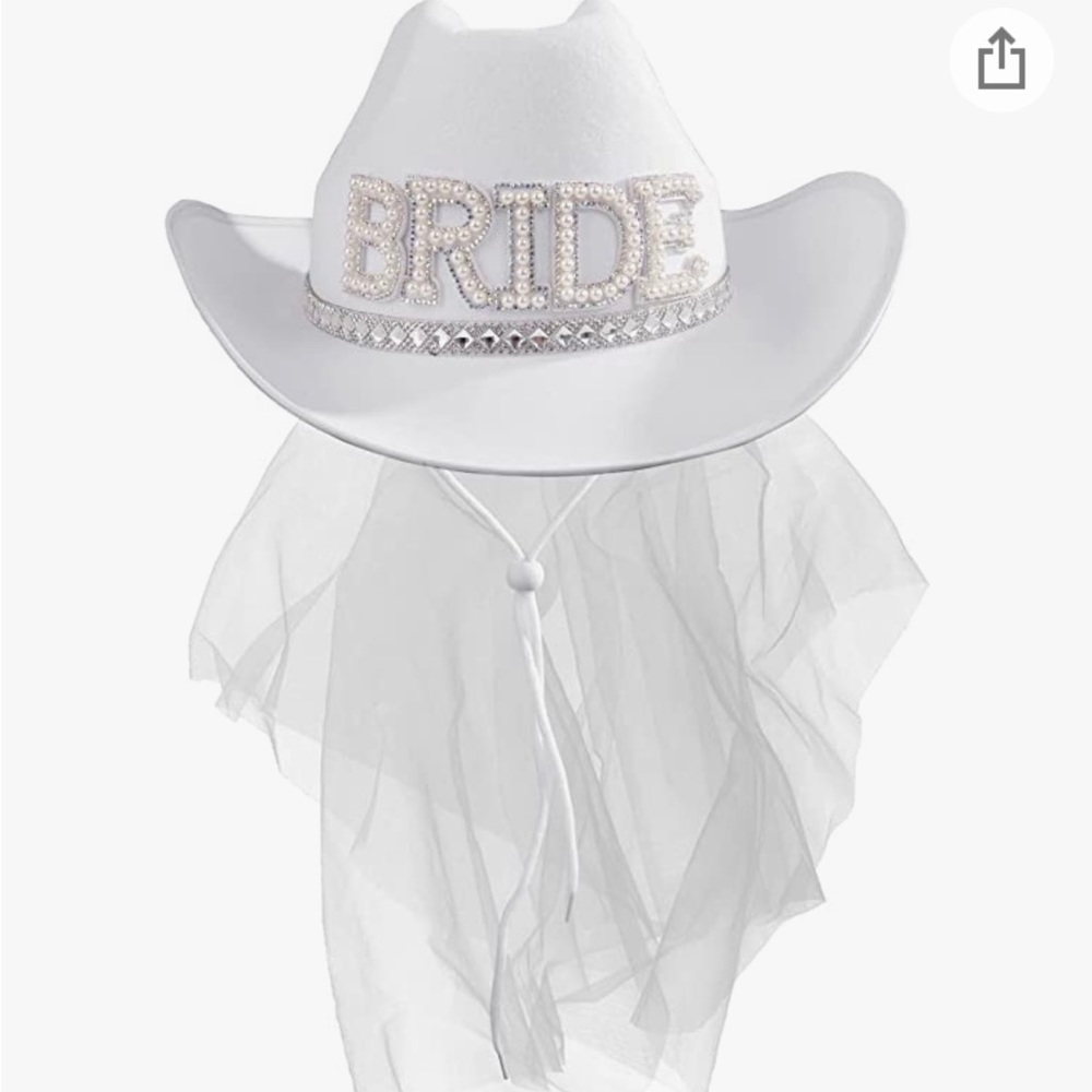 Like New Cowboy Bachelorette Starter Kit! Bridal Hat, Miss to Mrs Cup, & Sash ++